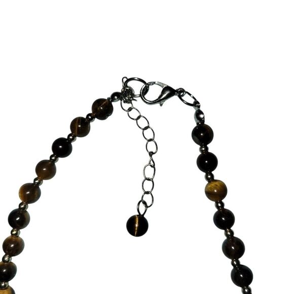 Tiger's eye beaded necklace with Tiger's eye pendant - Picture 6 of 6